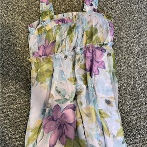 Lush Floral Mini Dress - Purple and Green